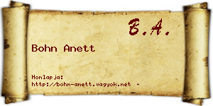 Bohn Anett névjegykártya