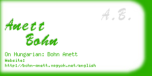 anett bohn business card